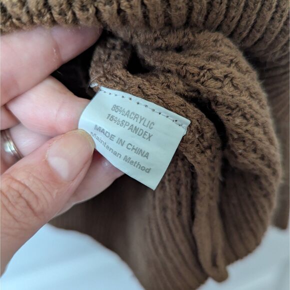 MEROKEETY Waffle Knit Pullover Sweater | Women’s Small | Khaki | Long Sleeve - Picture 4 of 5